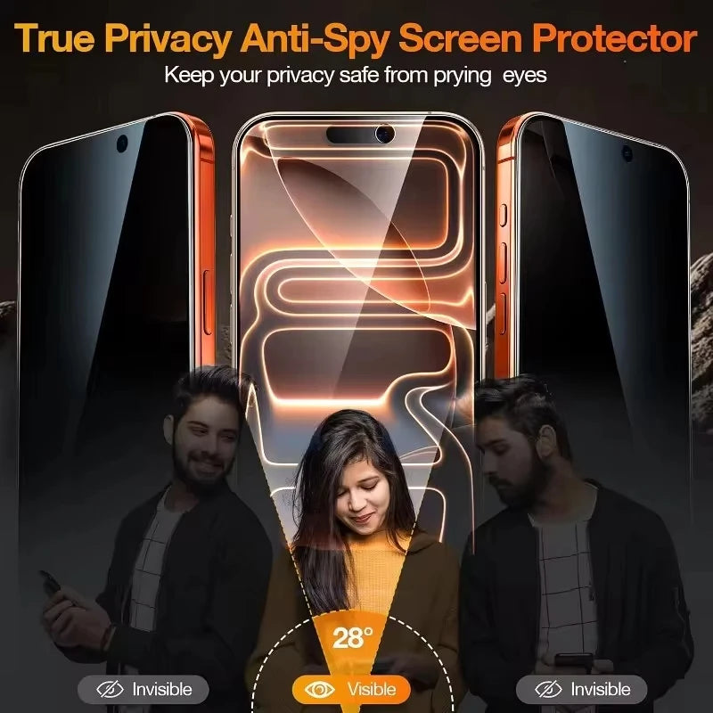 Privacy Tempered Glass Screen Protector – Easy Install 5-Pack
