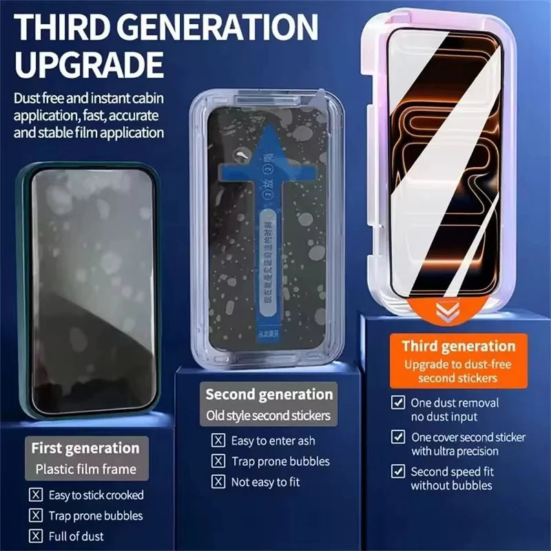 Privacy Tempered Glass Screen Protector – Easy Install 5-Pack